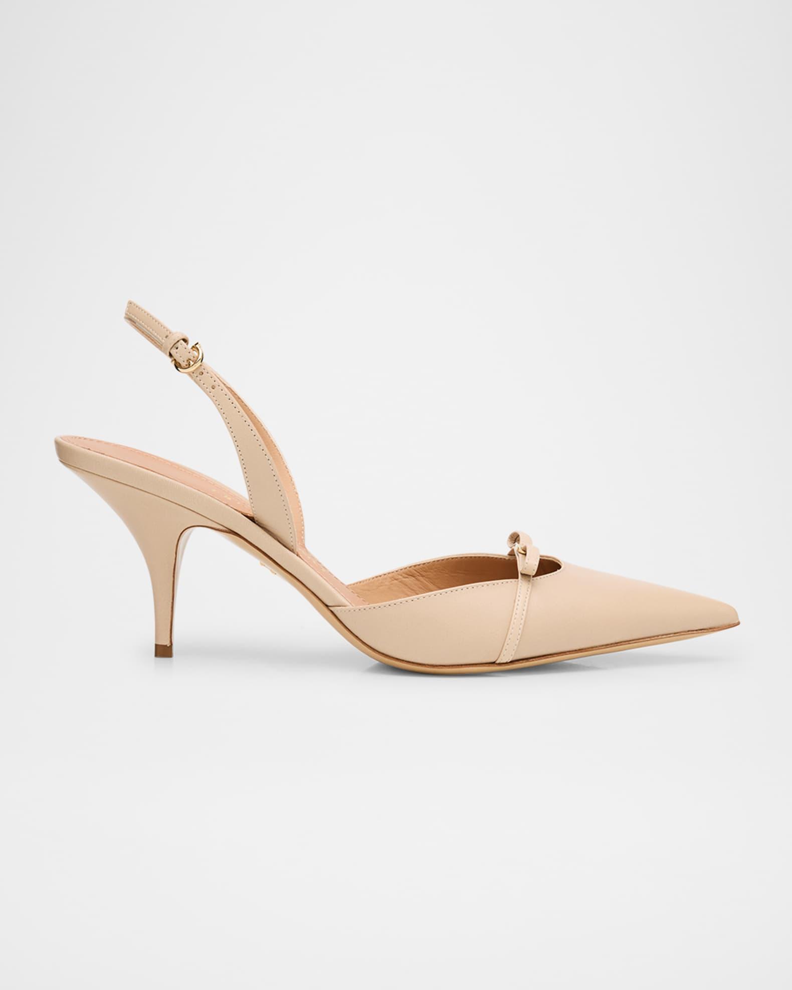 Gylla Leather Bow Slingback Pumps Product Image