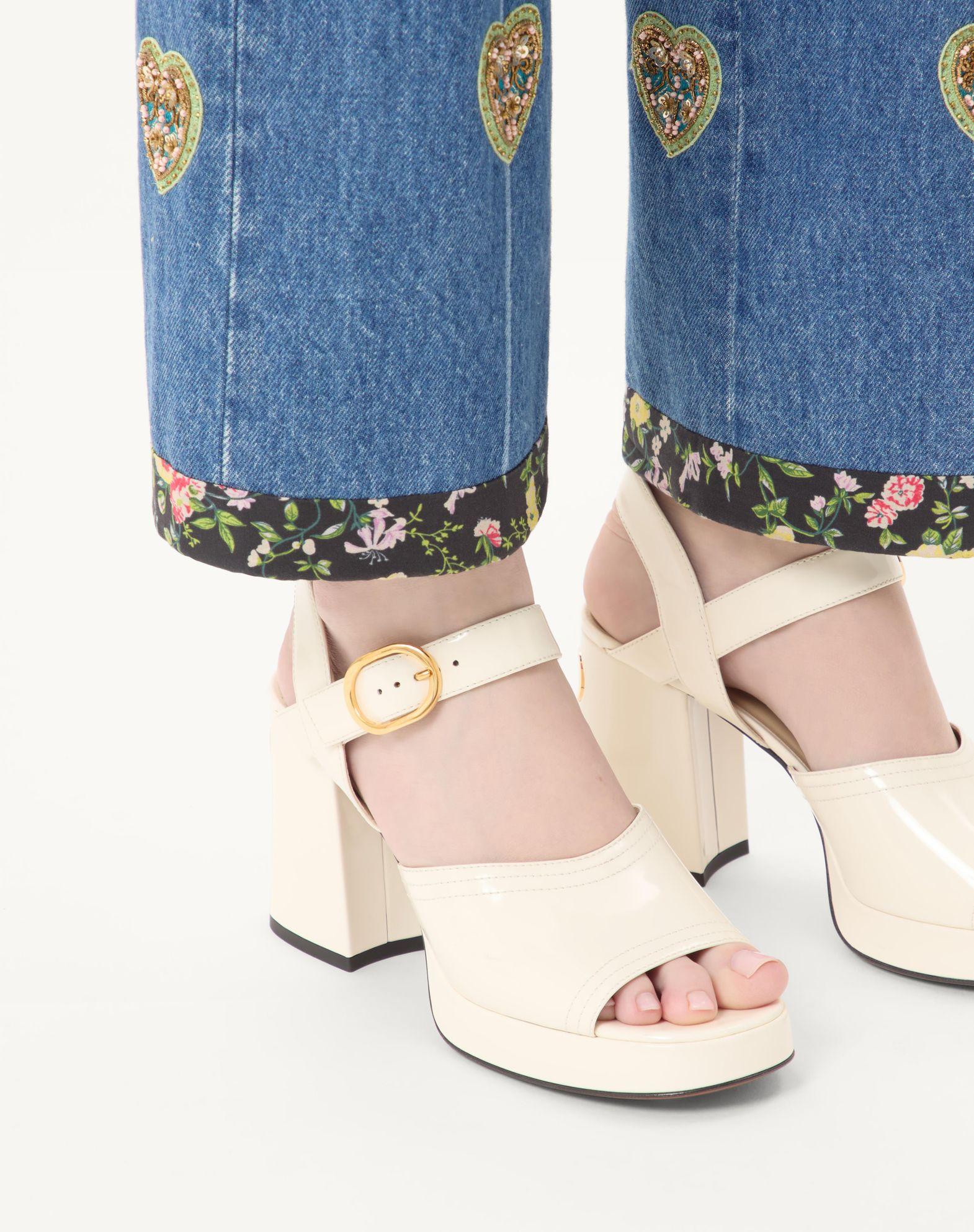 Fawcette Platform Sandal In Polished Calfskin 100Mm Product Image