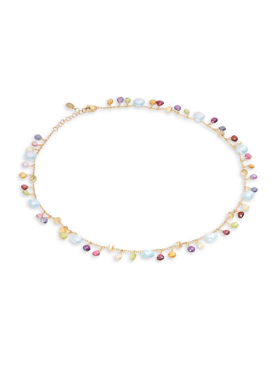 Womens Paradise 18K Yellow Gold, Blue Topaz & Mixed-Stone Collar Necklace Product Image