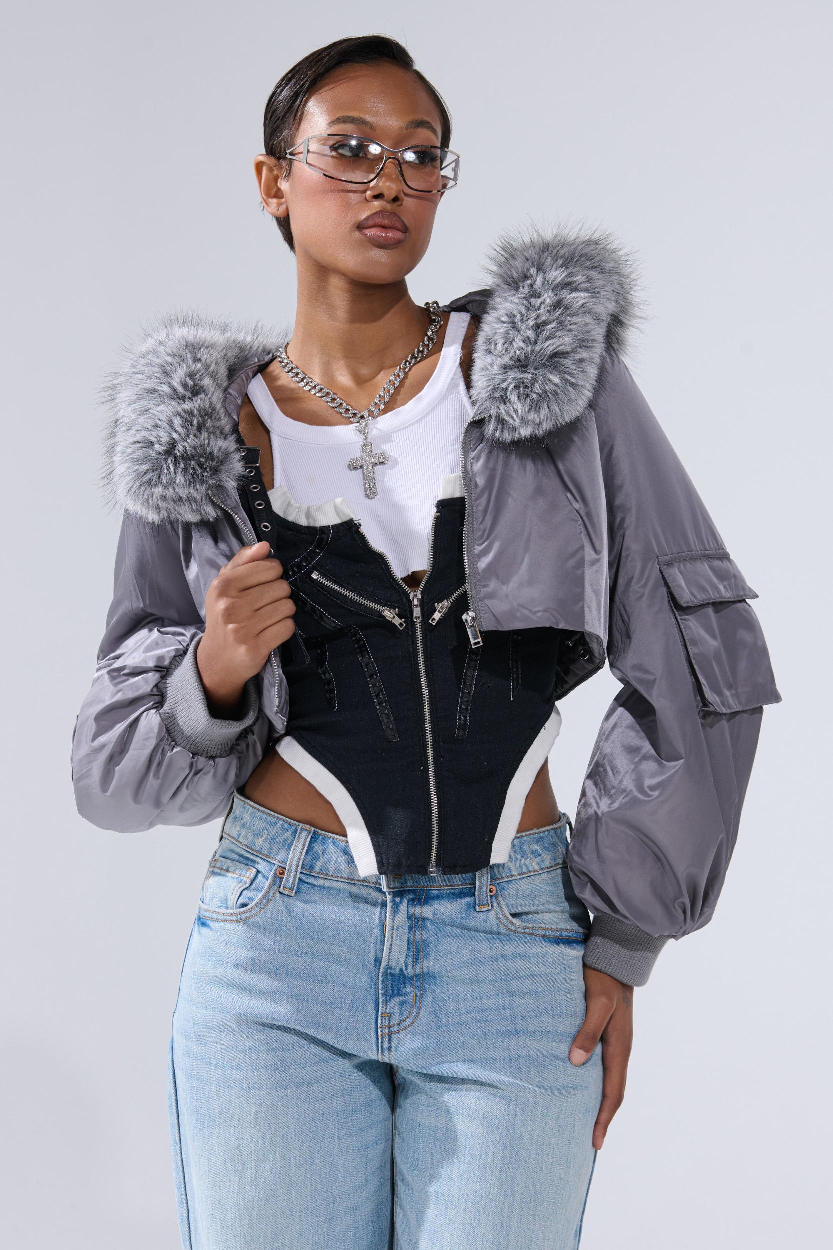 ITTY BITTY CROPPED BOMBER Product Image