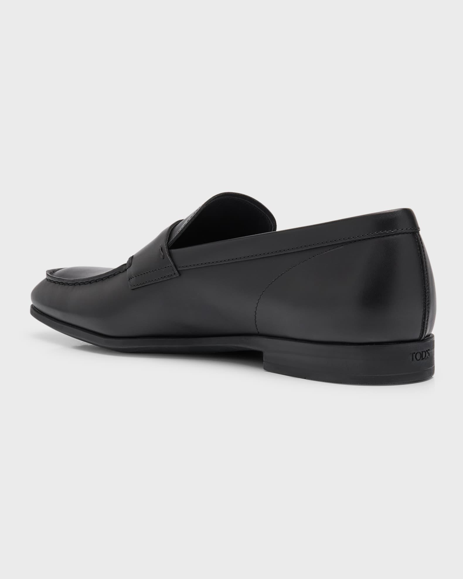 Men's Stamped-Logo Leather Penny Loafers Product Image