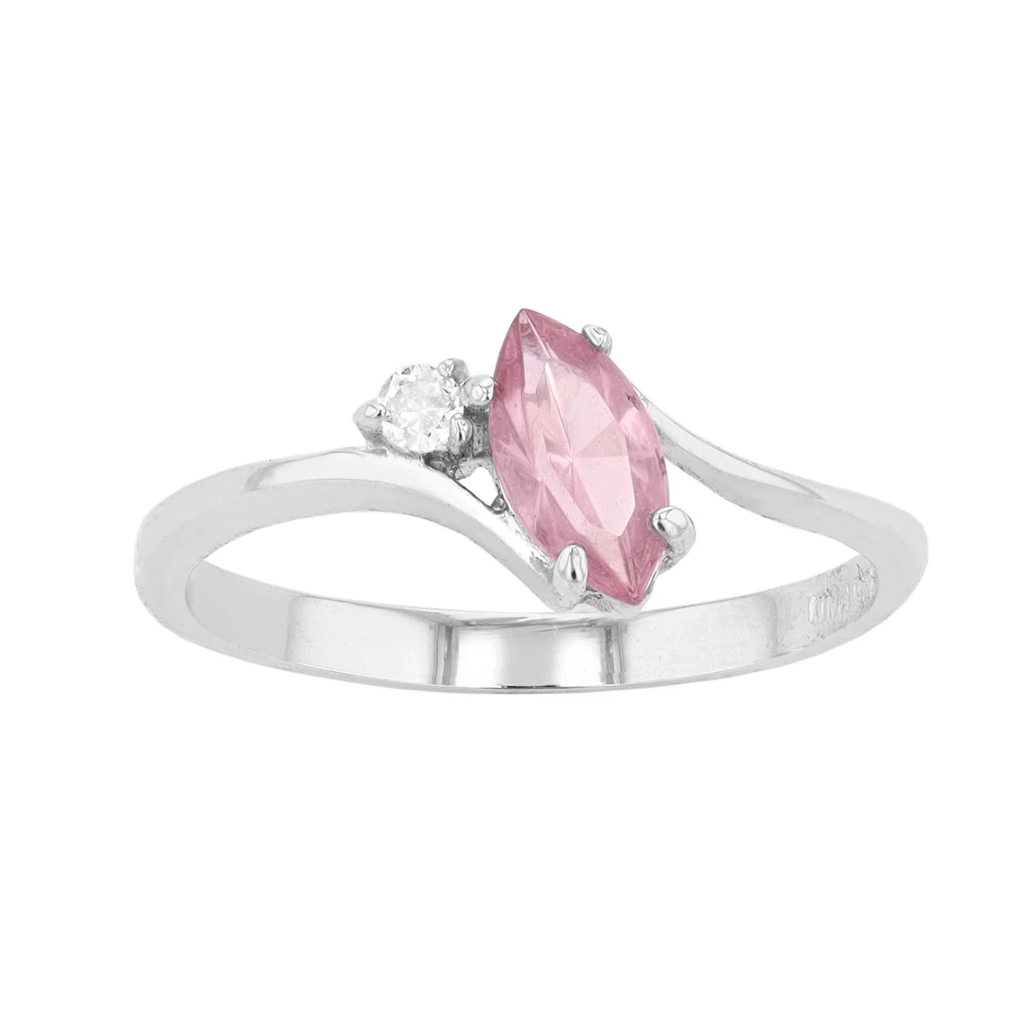 Traditions Jewelry Company Sterling Silver Crystal Birthstone Marquise Ring, Women's,  Product Image