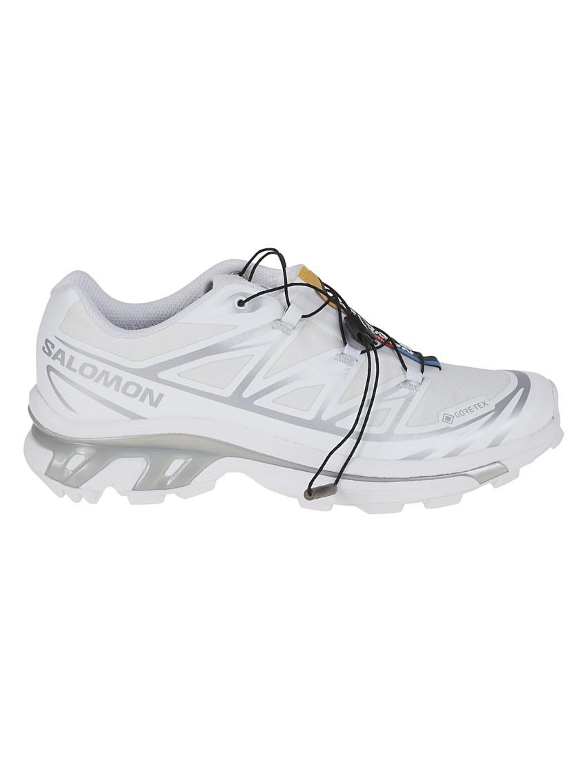 SALOMON Mens White White Silver Xt-6 Gtx Quick-lace Mesh Low-top Trainers Product Image