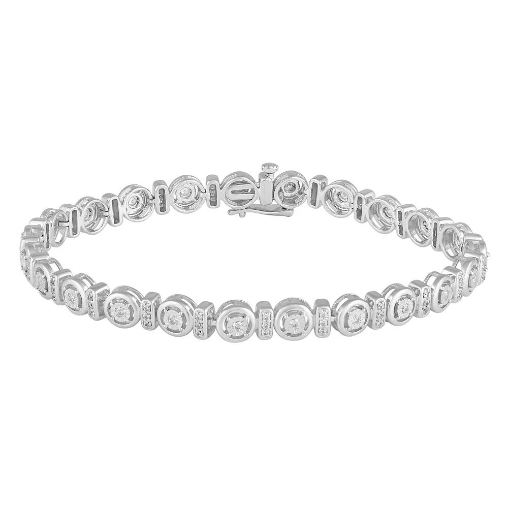 Royal Aura Sterling Silver 3/4 Carat T.W. Diamond Bracelet, Women's, Size: 7" Product Image