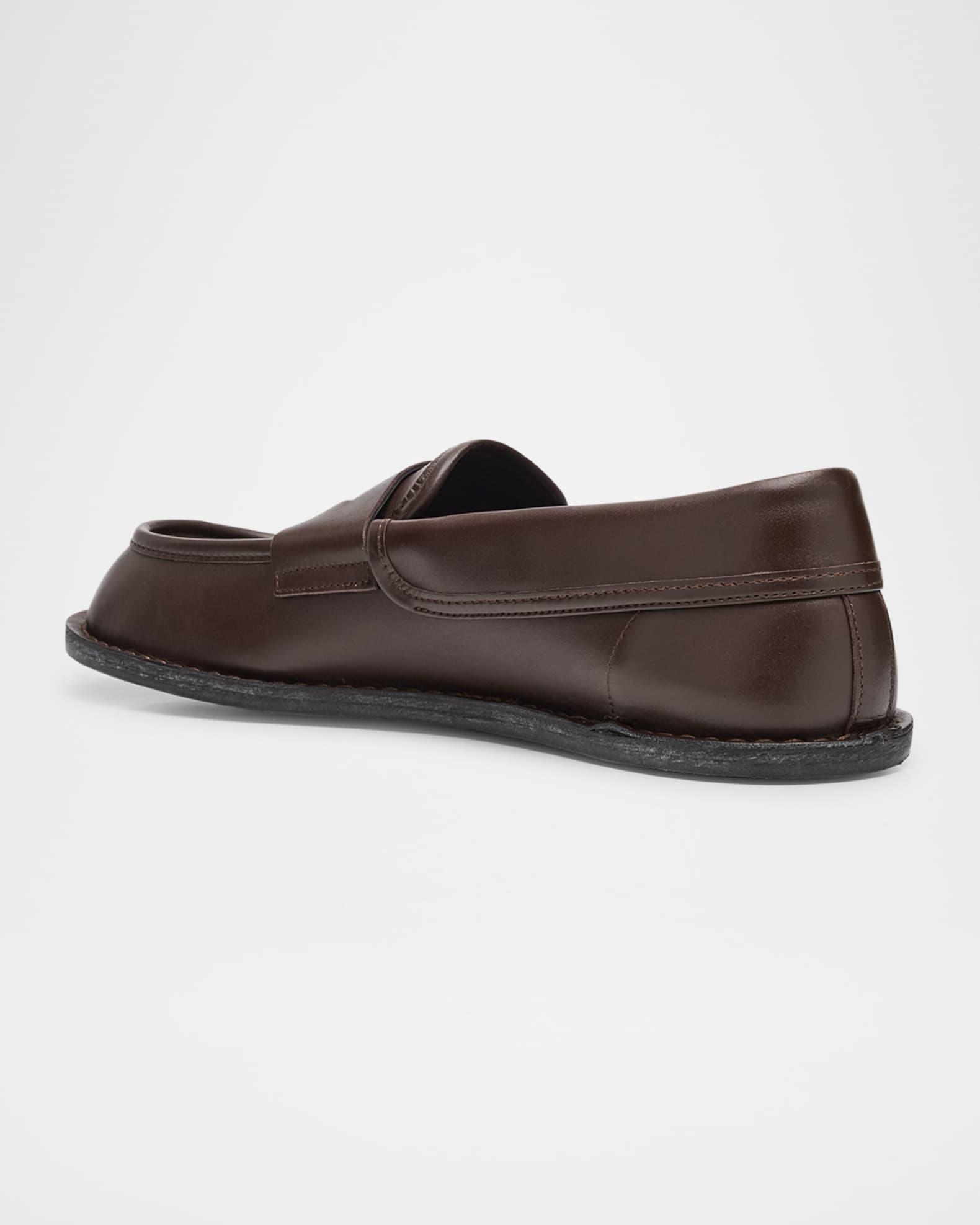 Men's Leather Moc-Toe Penny Loafers Product Image