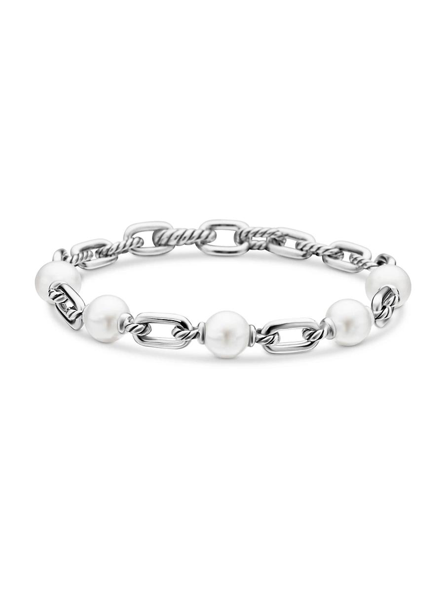 Womens Madison Sterling Silver & 7.5-8MM Pearl Chain Bracelet Product Image
