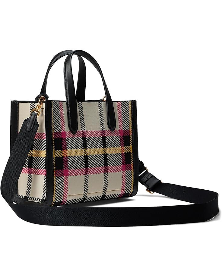 Gramercy Racing Stripe Plaid Twill Fabric Medium Satchel Product Image
