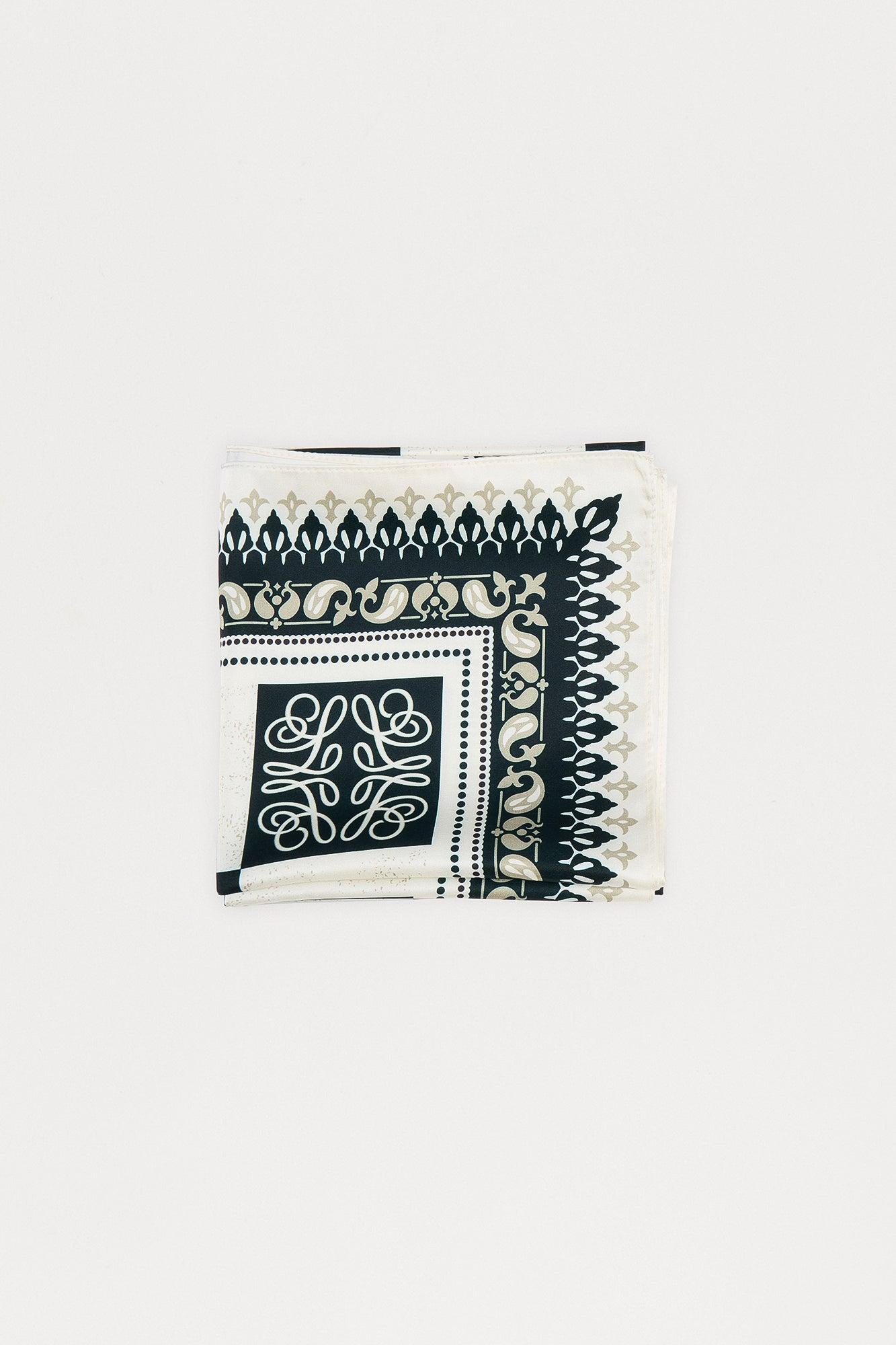 Checkered Monogram Large Bandana - Black/combo Product Image