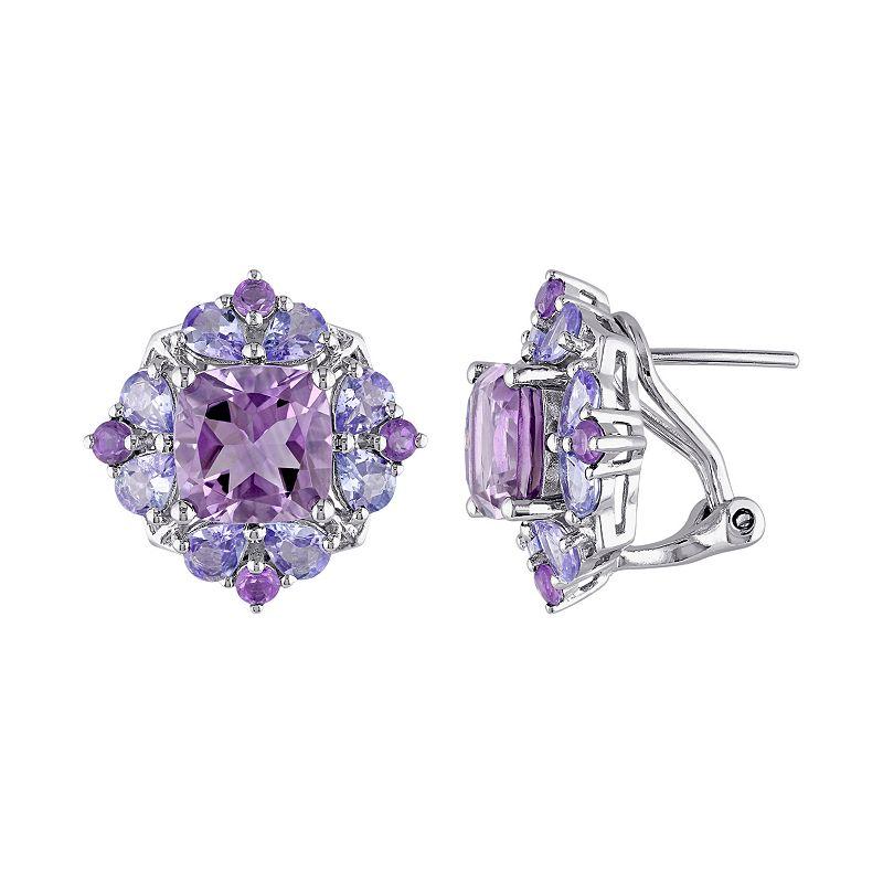 Stella Grace Amethyst & Tanzanite Sterling Silver Flower Button Stud Earrings, Women's, Purple Product Image
