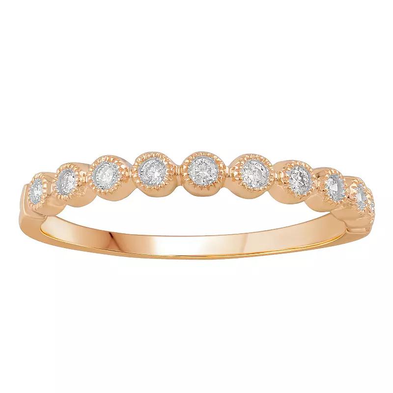 10k Gold 1/6 Carat T.W. Diamond Band Ring, Women's, Size: 7, Yellow Product Image