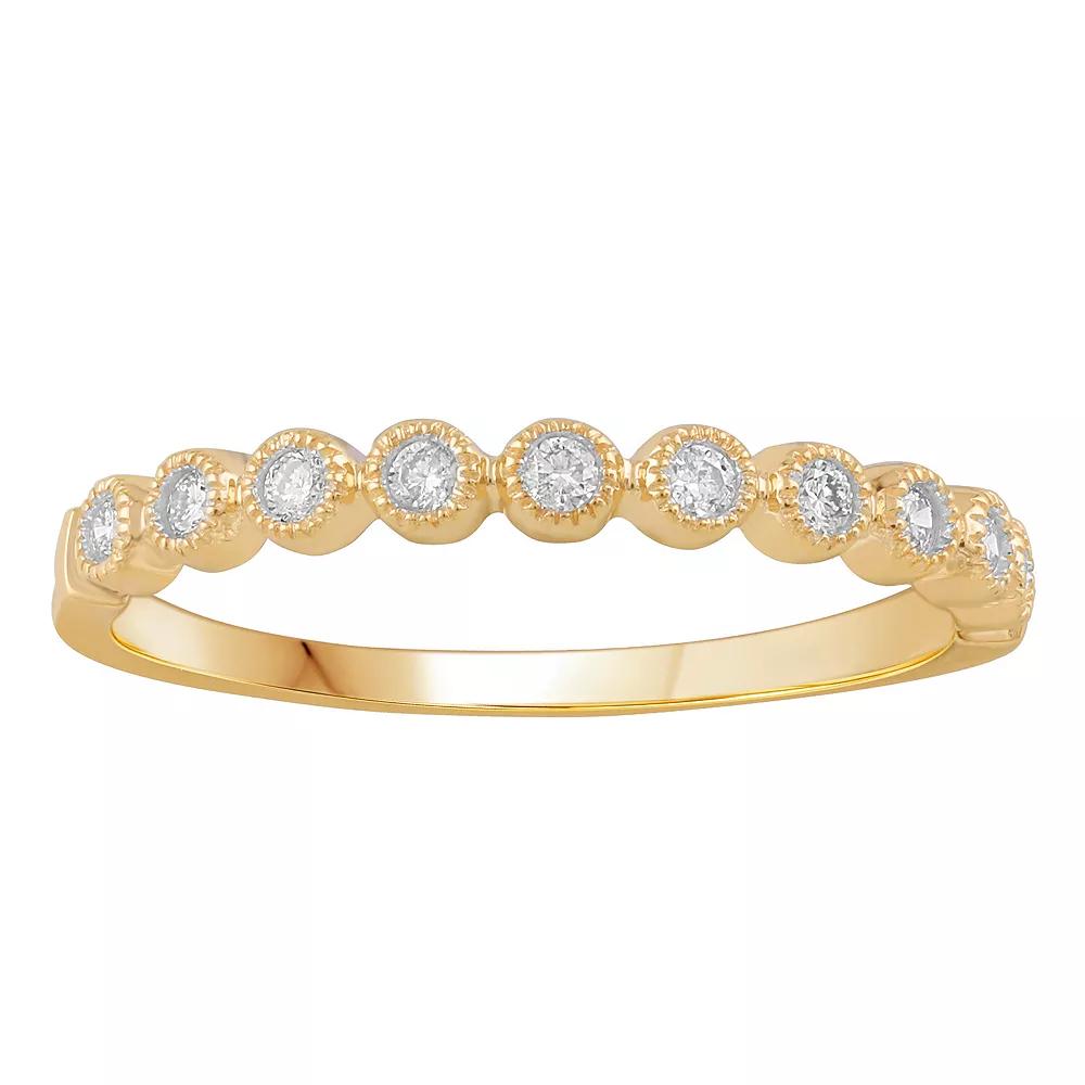 10k Gold 1/6 Carat T.W. Diamond Band Ring, Women's, Size: 7, Yellow Product Image