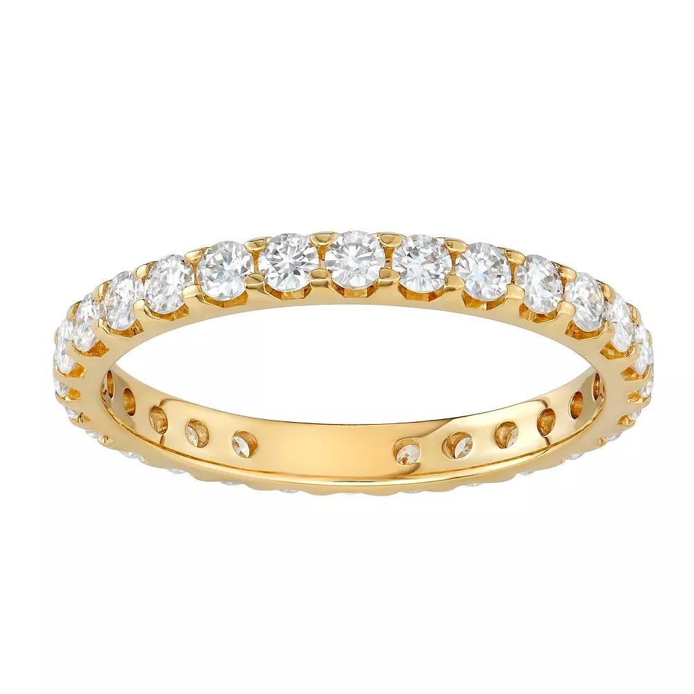 Charles & Colvard 14k Gold 1 Carat T.W. Lab-Created Moissanite Eternity Band, Women's, Size: 8, Yellow Product Image
