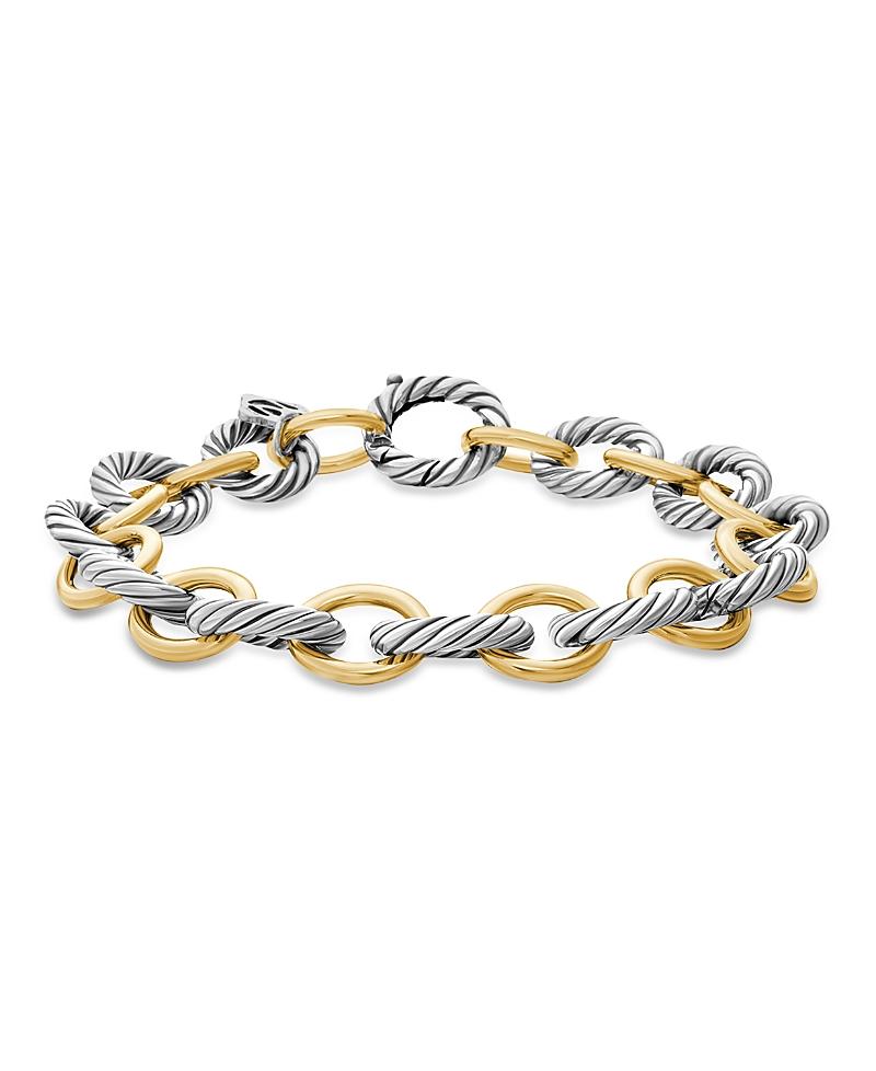 Chain Oval Link Bracelet with 18K Gold and Silver, 10mm, 7.5 Product Image