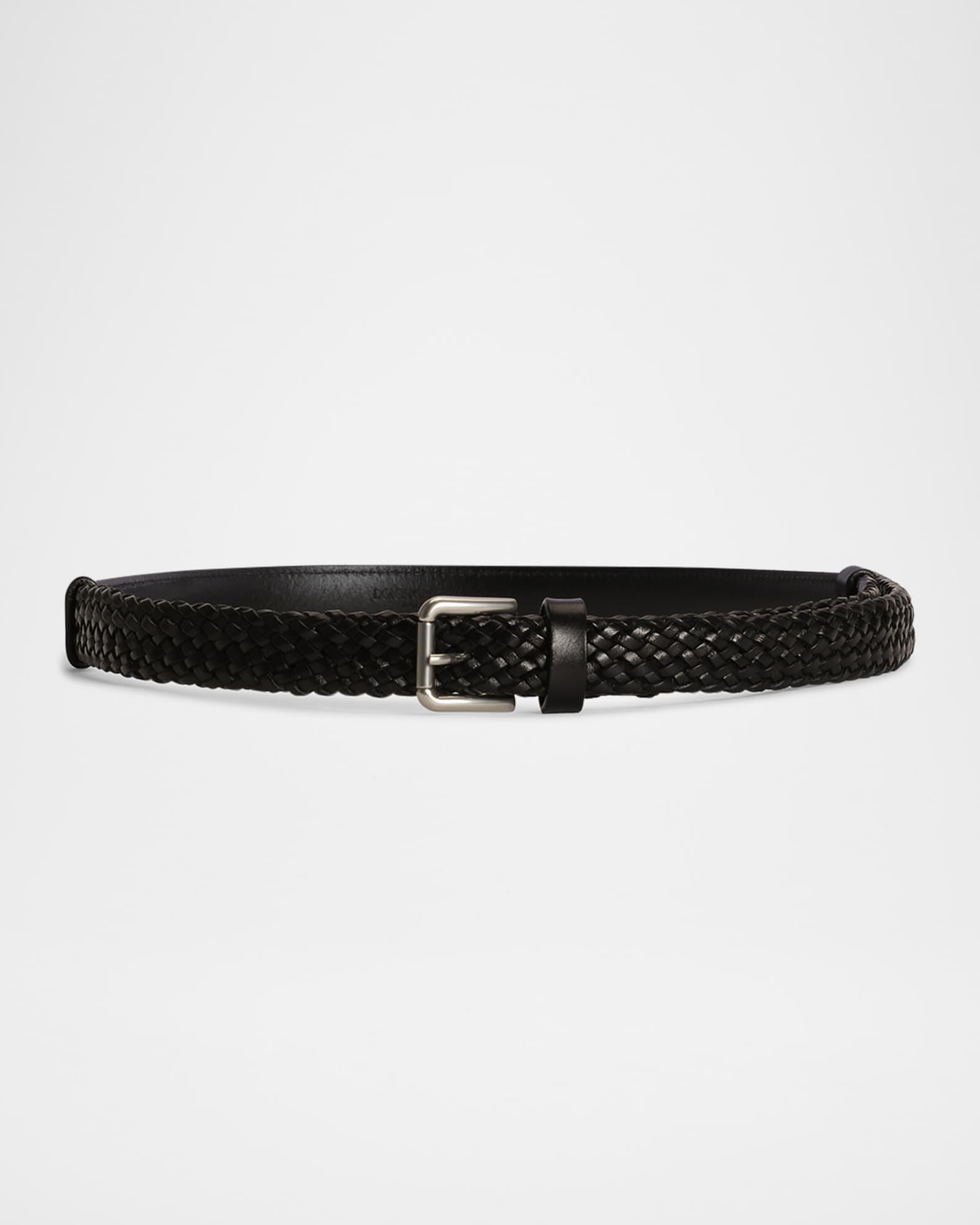 Men's Woven Leather Belt Product Image