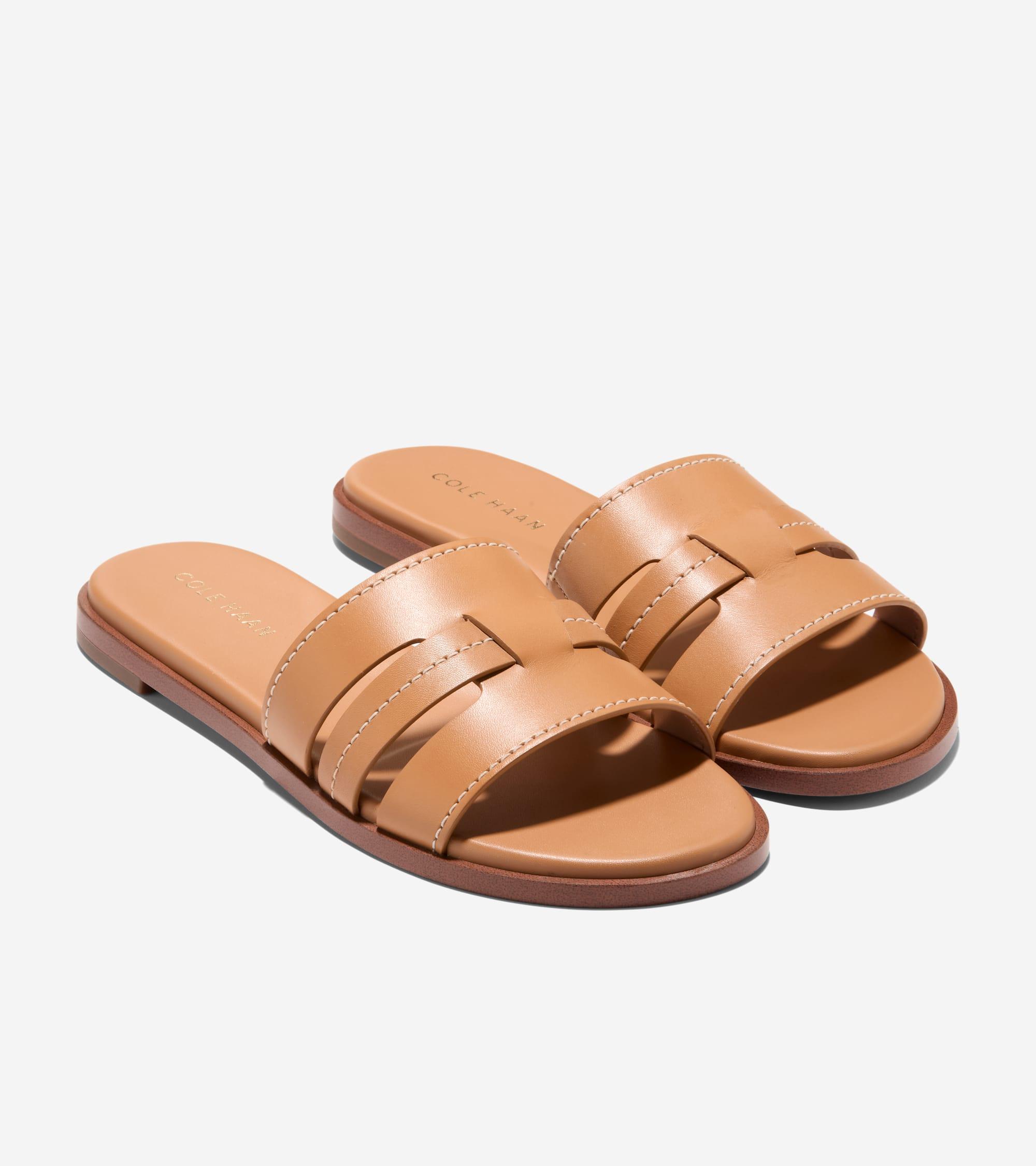 Women's Flynn Slotted Slides in Beige Or Khaki | Cole Haan Product Image