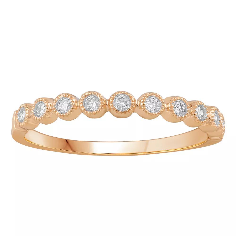 10k Gold 1/6 Carat T.W. Diamond Band Ring, Women's, Size: 7, Yellow Product Image