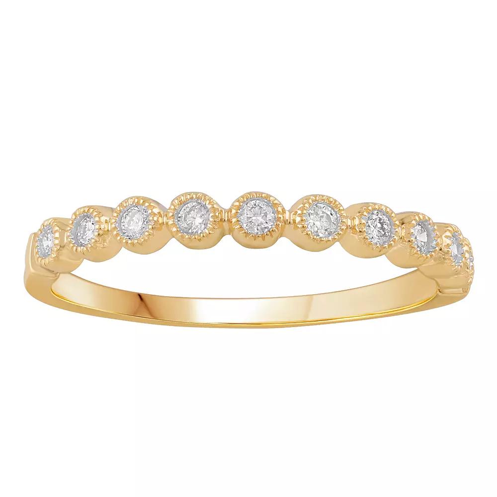 10k Gold 1/6 Carat T.W. Diamond Band Ring, Women's, Size: 7, Yellow Product Image