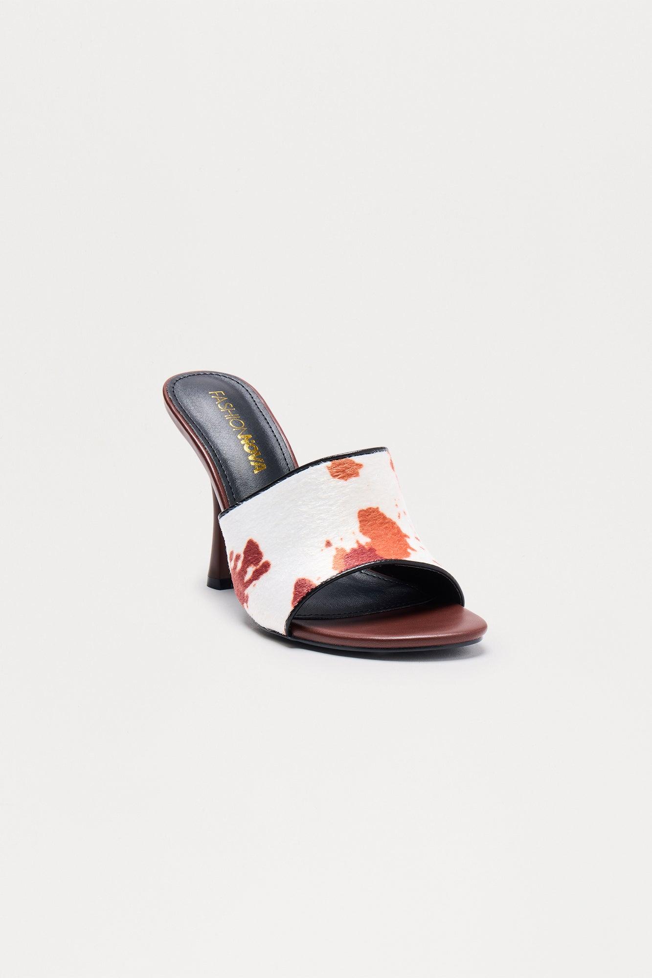 Karime Animal Print Heels - Chocolate Product Image