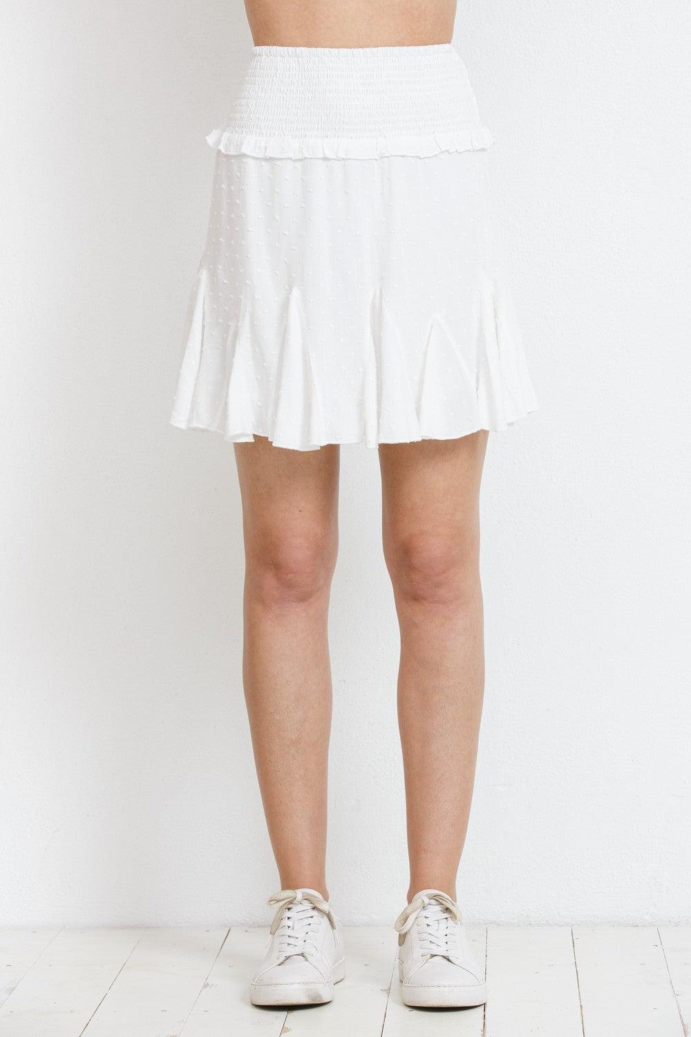 Swiss Dot Smocked Mini Skirt With Shorts Product Image