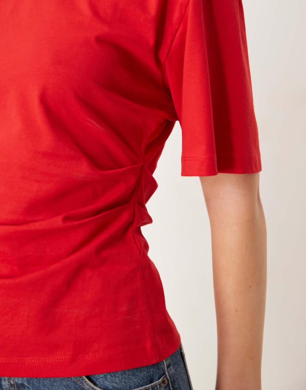 ASOS DESIGN corset waist T-shirt in red Product Image