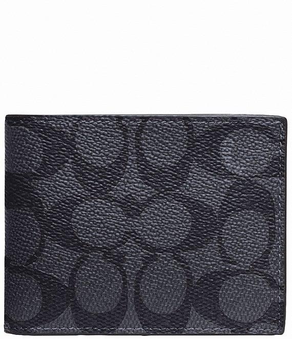COACH Signature Coated Canvas/Leather Slim Billfold Wallet Product Image