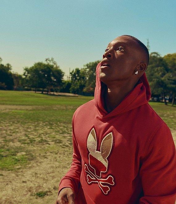 Psycho Bunny Dante Embroidery Knit Hoodie Product Image