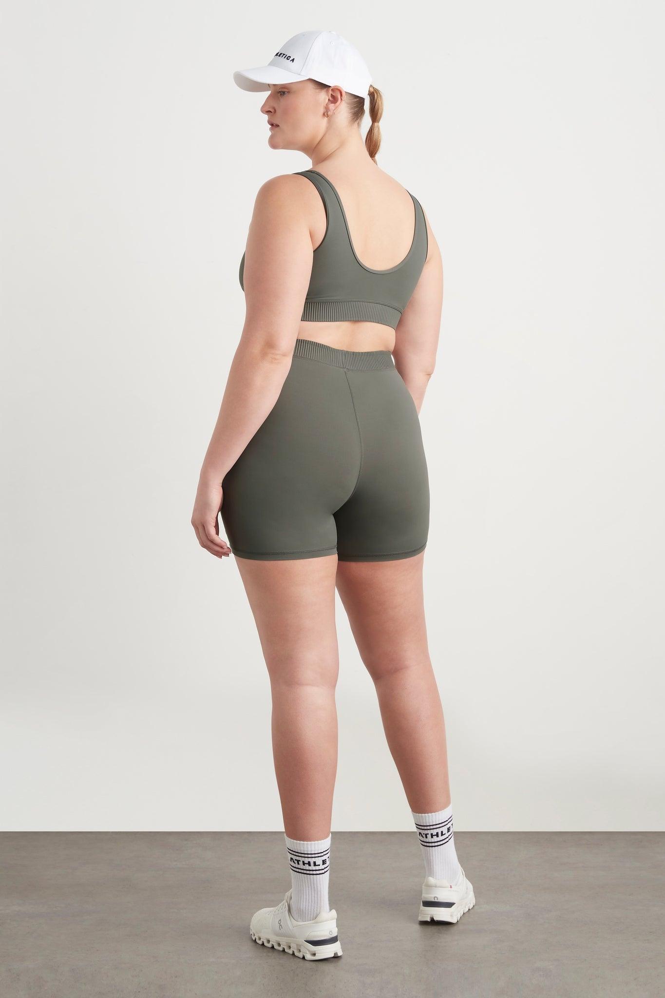 High Rise Pintuck Mid Length Bike Shorts 625 Product Image