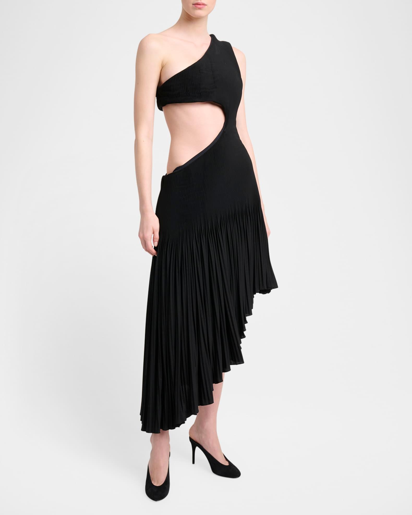 Cut-Out Asymmetric Midi Dress Product Image