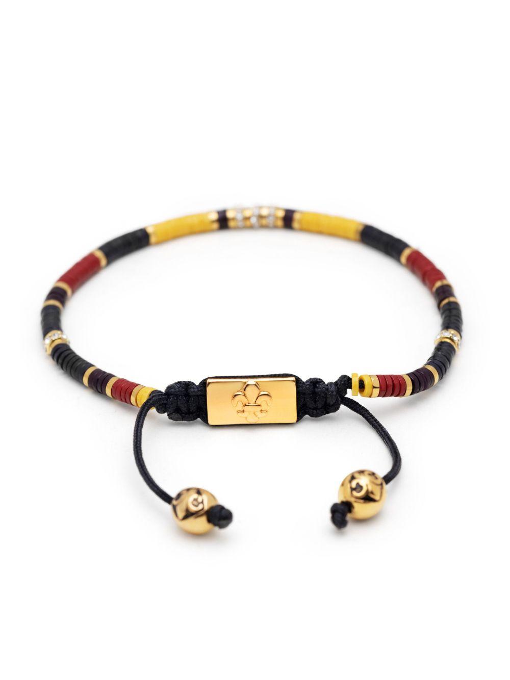 logo-plaque beaded bracelet Product Image