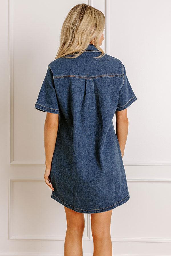 Darling Moment Denim Mini Dress Product Image