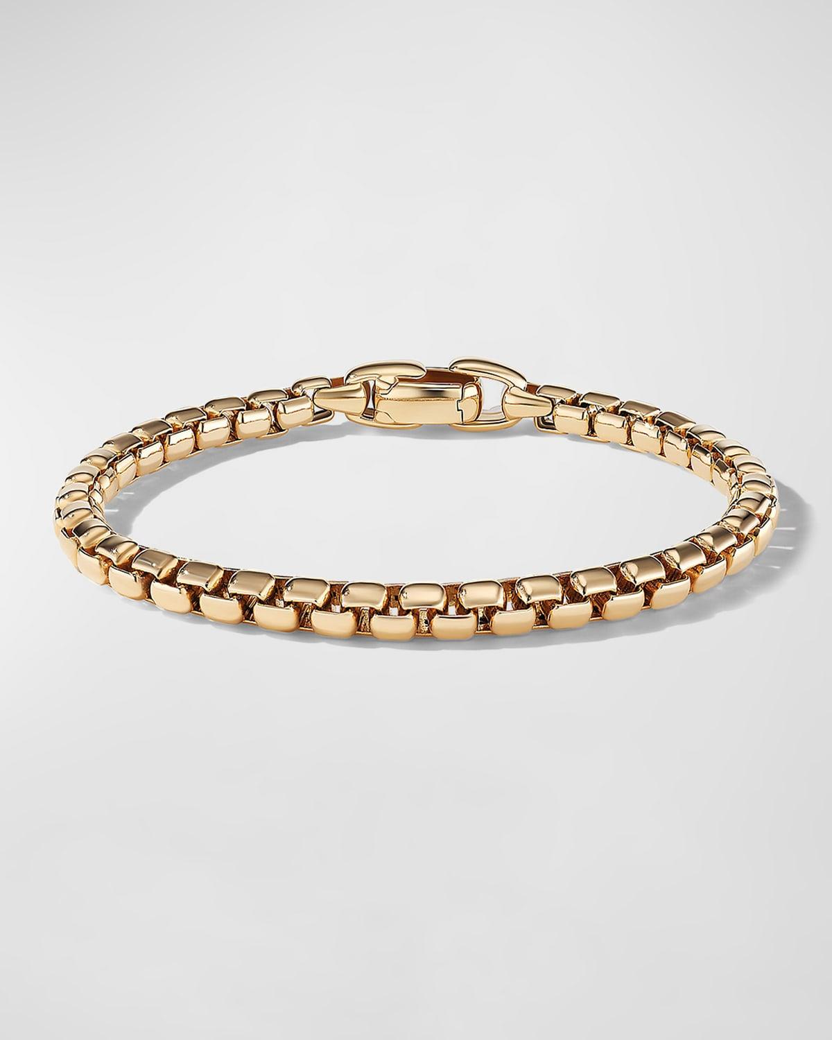 Mens Box Chain Bracelet in 18K Yellow Gold, 5mm Product Image