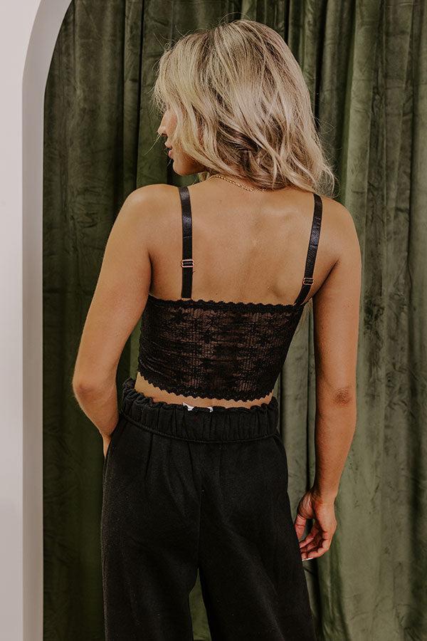 The Skye Longline Lace Bralette in Black Product Image