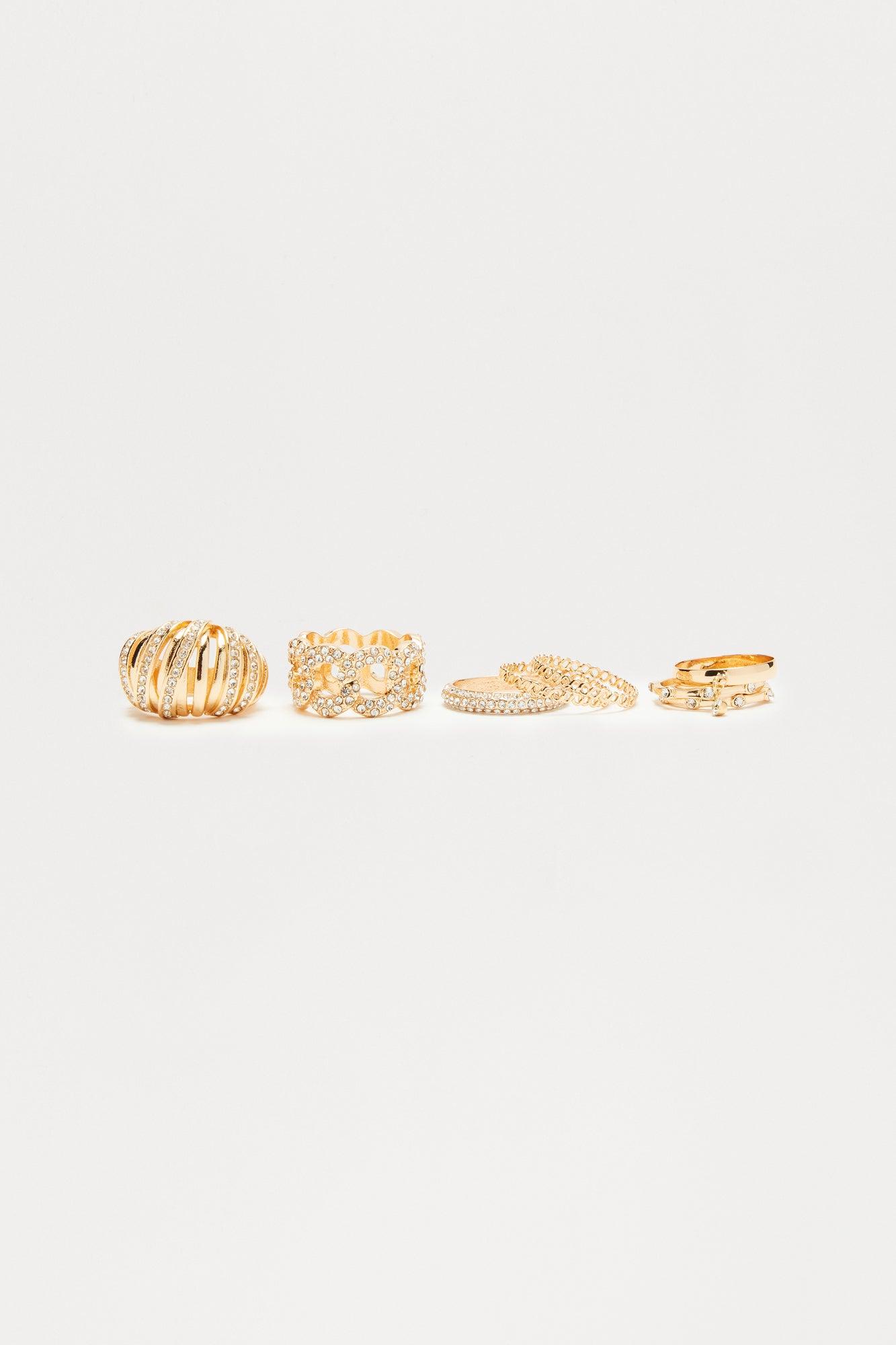 Dynasty 8 Piece Ring Set - Gold Product Image