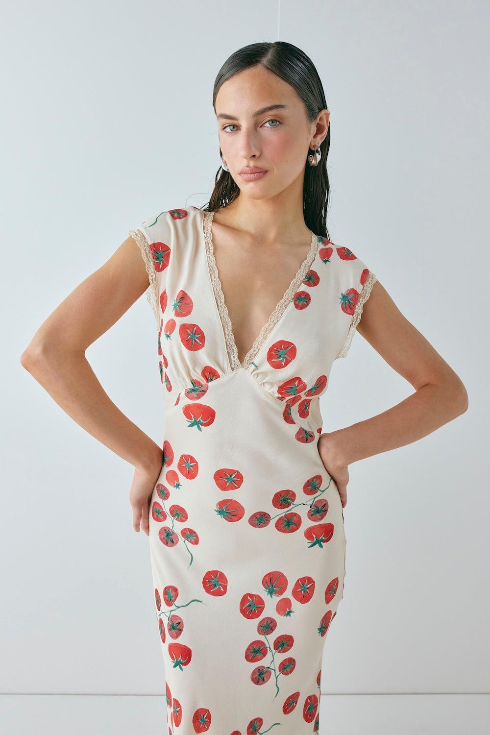 Vintage Lover Bias Cut Maxi Dress Roma Product Image