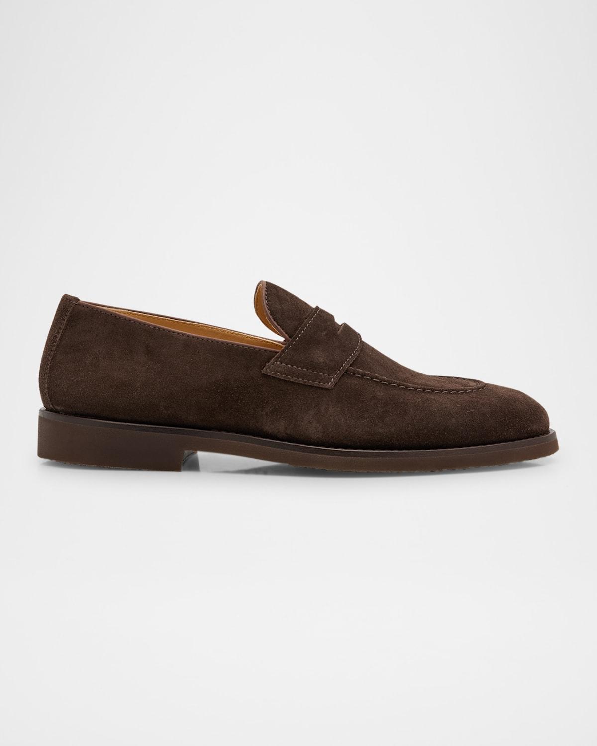 Mens Flex-Sole Suede Penny Loafers Product Image