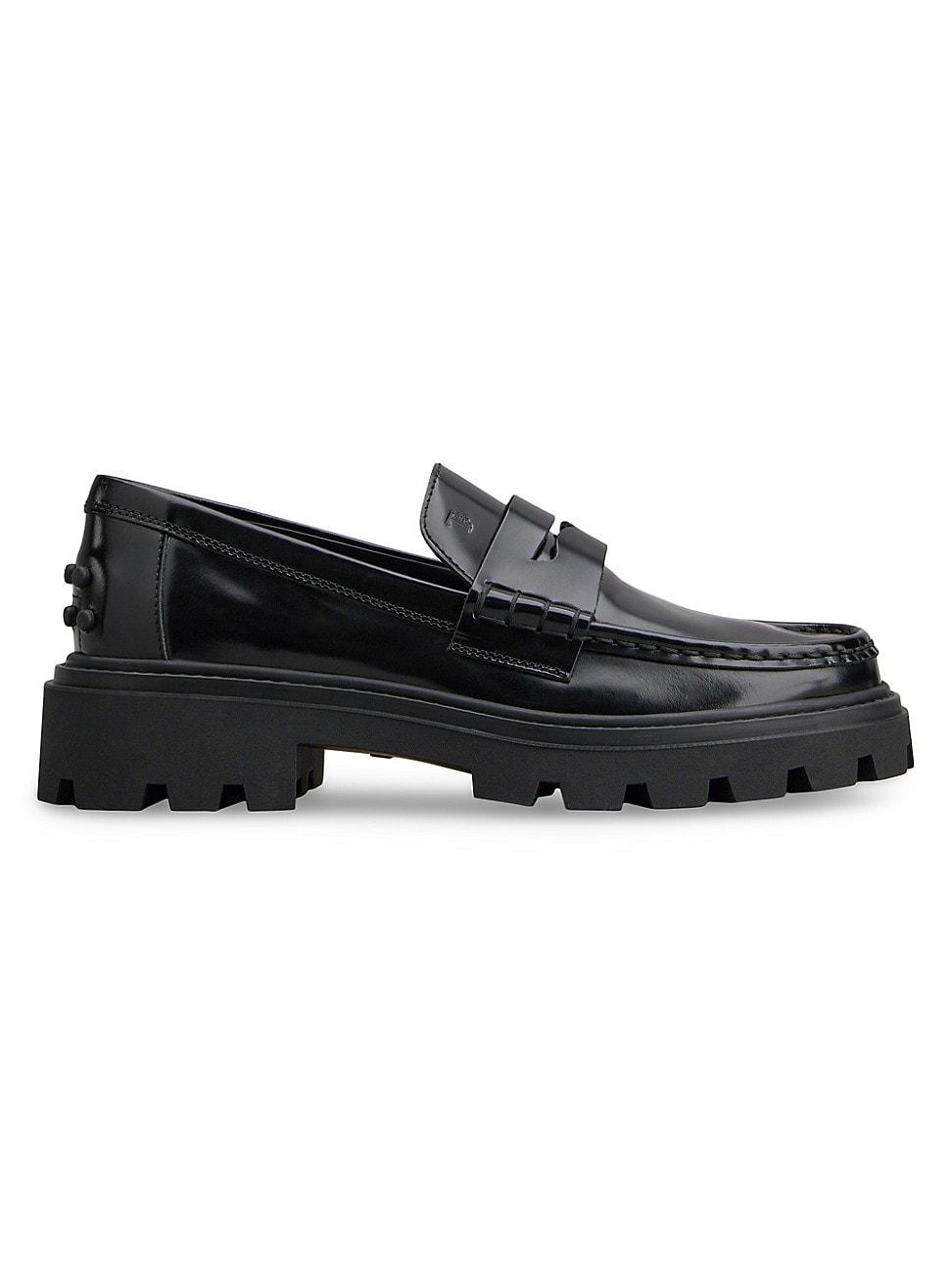 Calfskin Lug-Sole Penny Loafers Product Image