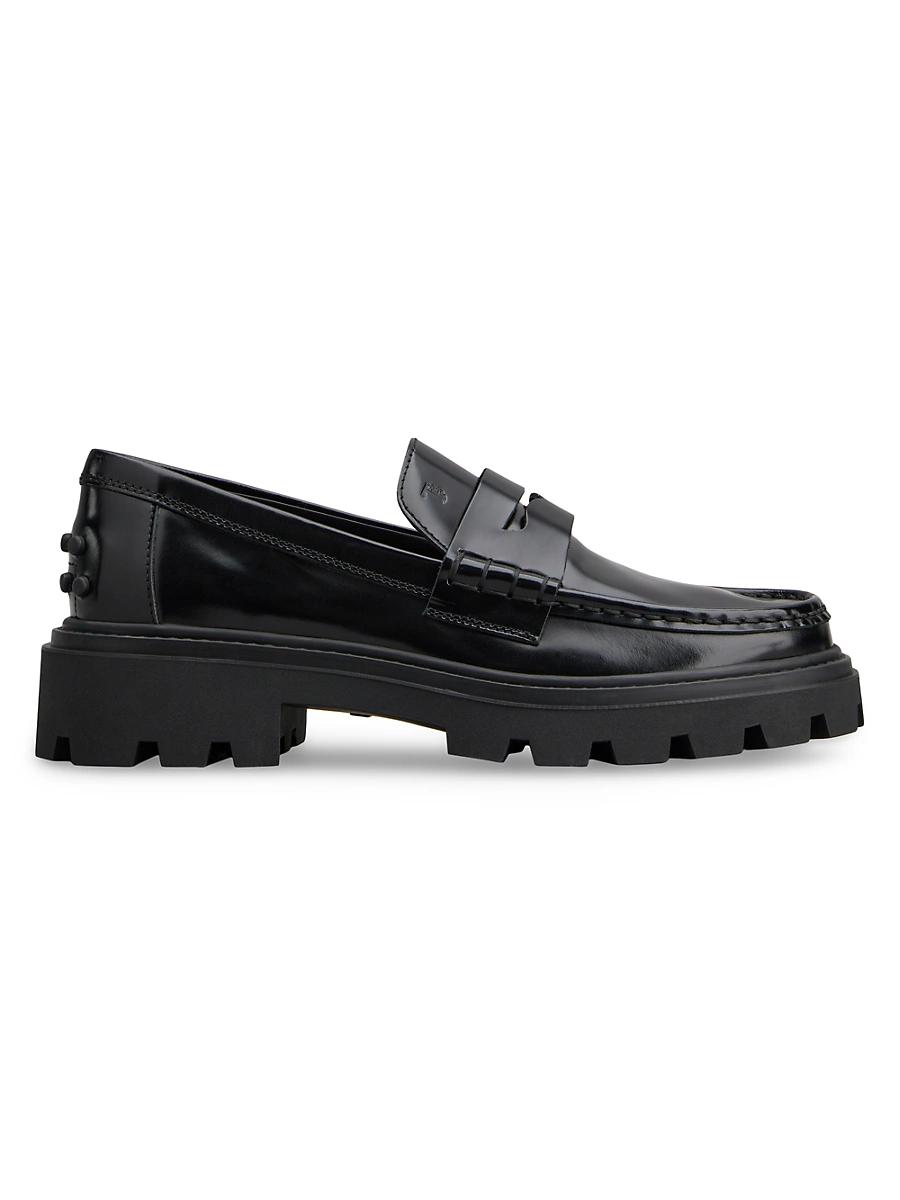 Calfskin Lug-Sole Penny Loafers Product Image
