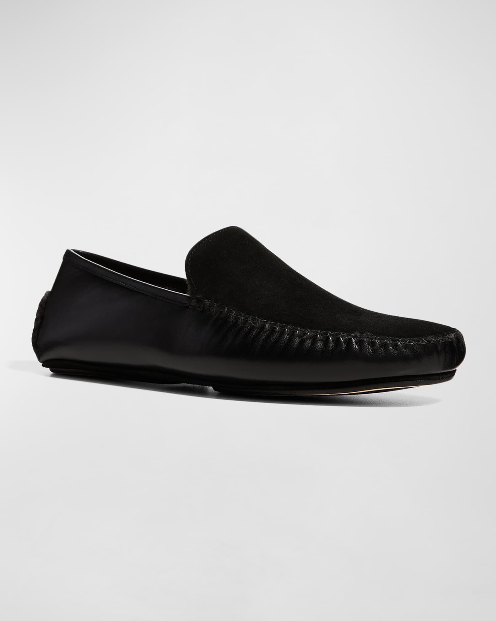 Men's Mayfair Mix-Leather Shearling-Lined Loafers Product Image