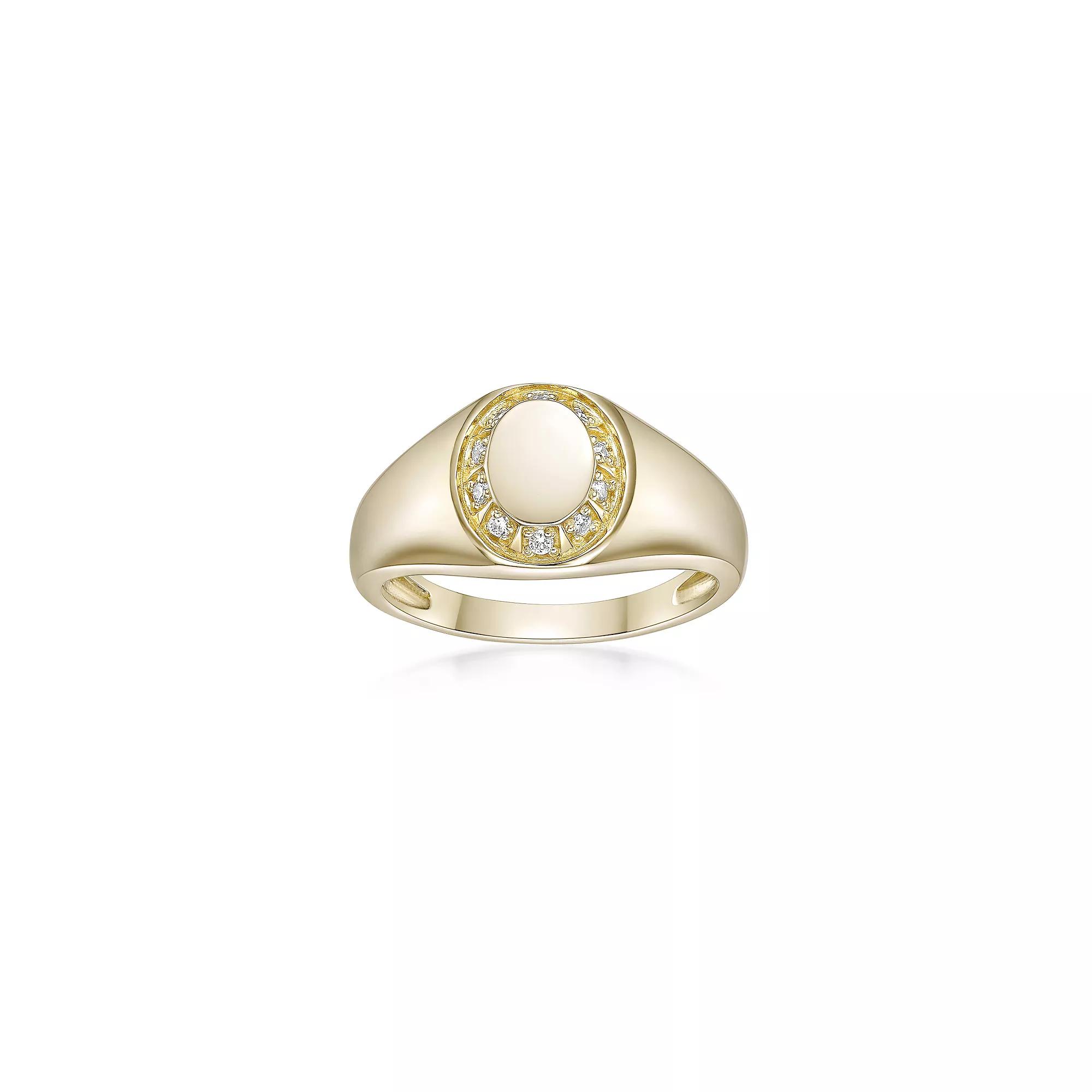 Gemminded 18k Gold Over Silver 1/10 Ct. T.W. Lab-Grown Diamond Ring, Women's, Size: 5, Gold Tone Product Image