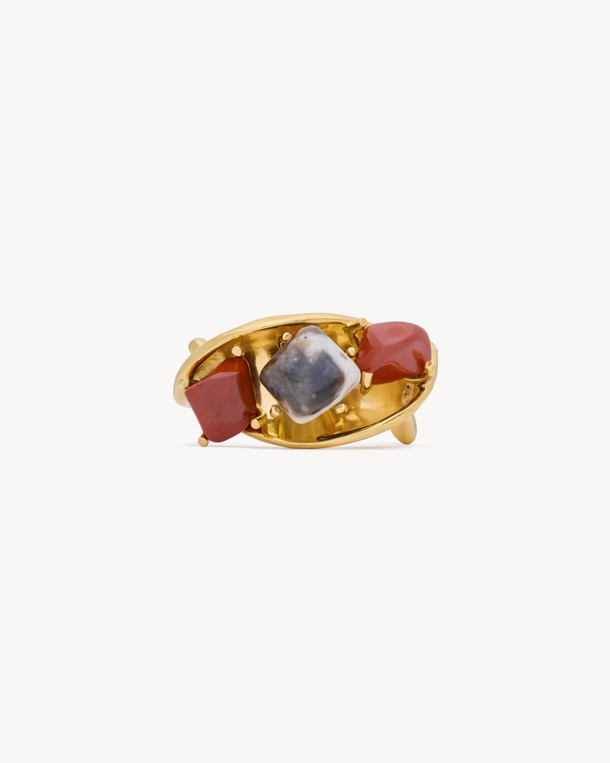 Womens Chatelaine Ring in 18K Yellow Gold with Pav Diamonds Product Image