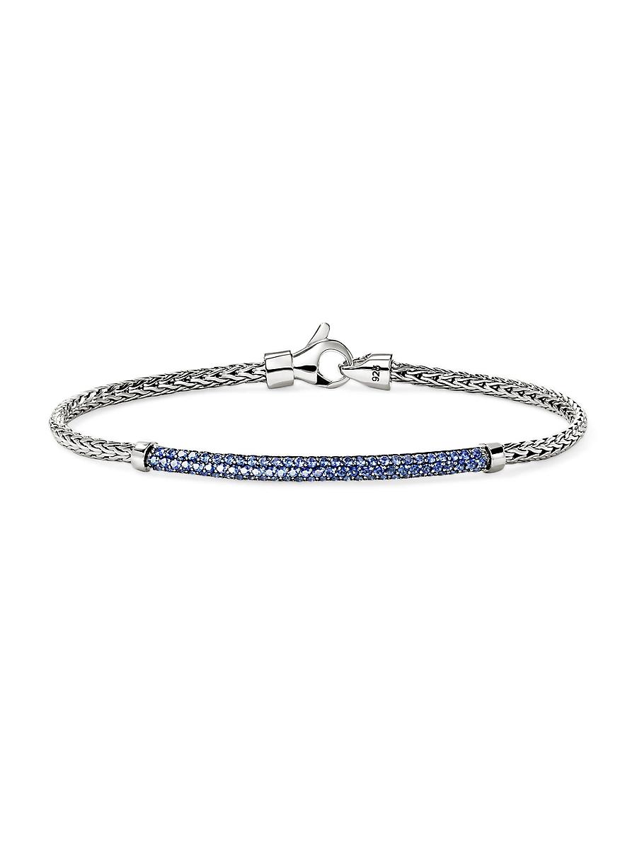 Womens JH Essentials Pav Sterling Silver & Blue Sapphire Bracelet Product Image