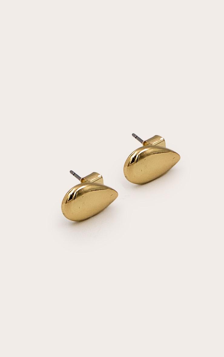 Gold Plated Smooth Teardrop Earrings Product Image