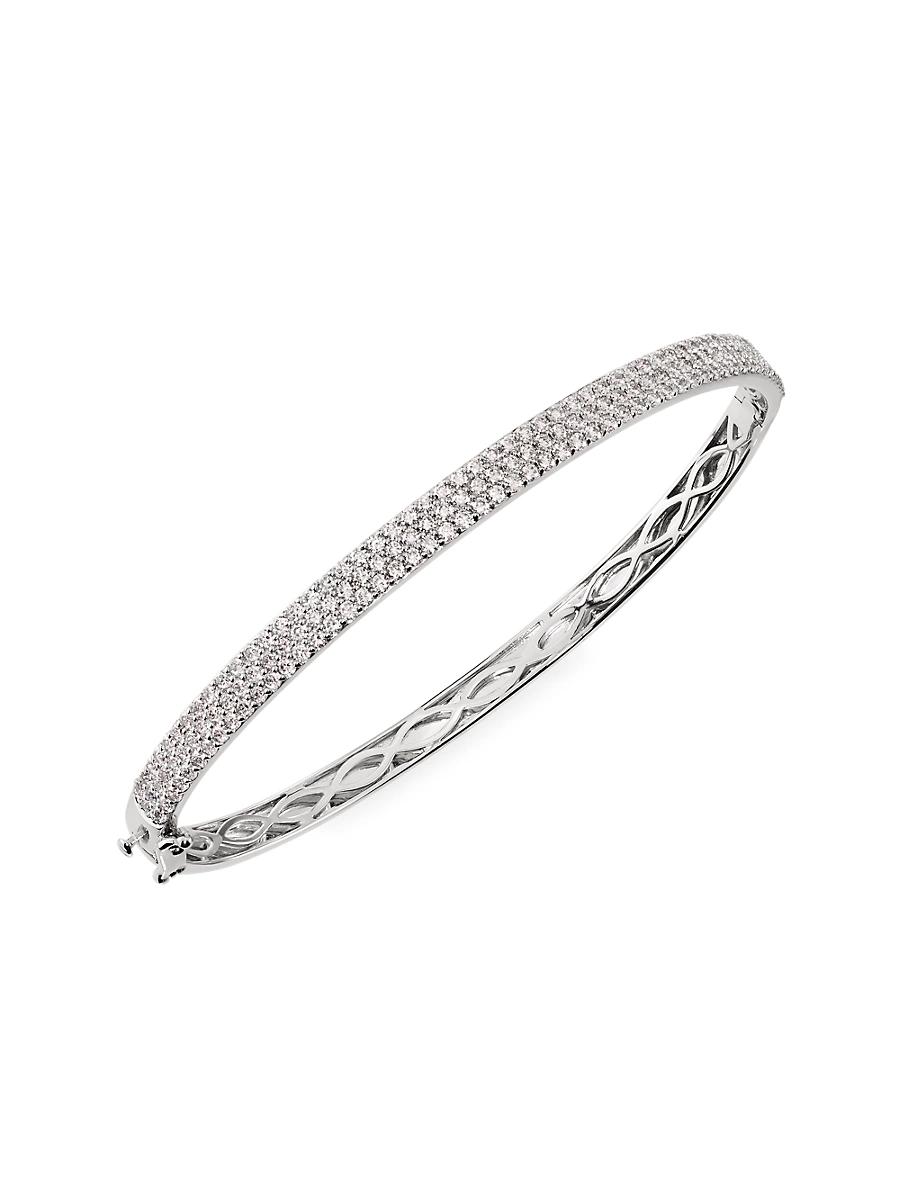 Womens 14K White Gold & 2.00 TCW Lab-Grown Diamond Bangle Product Image