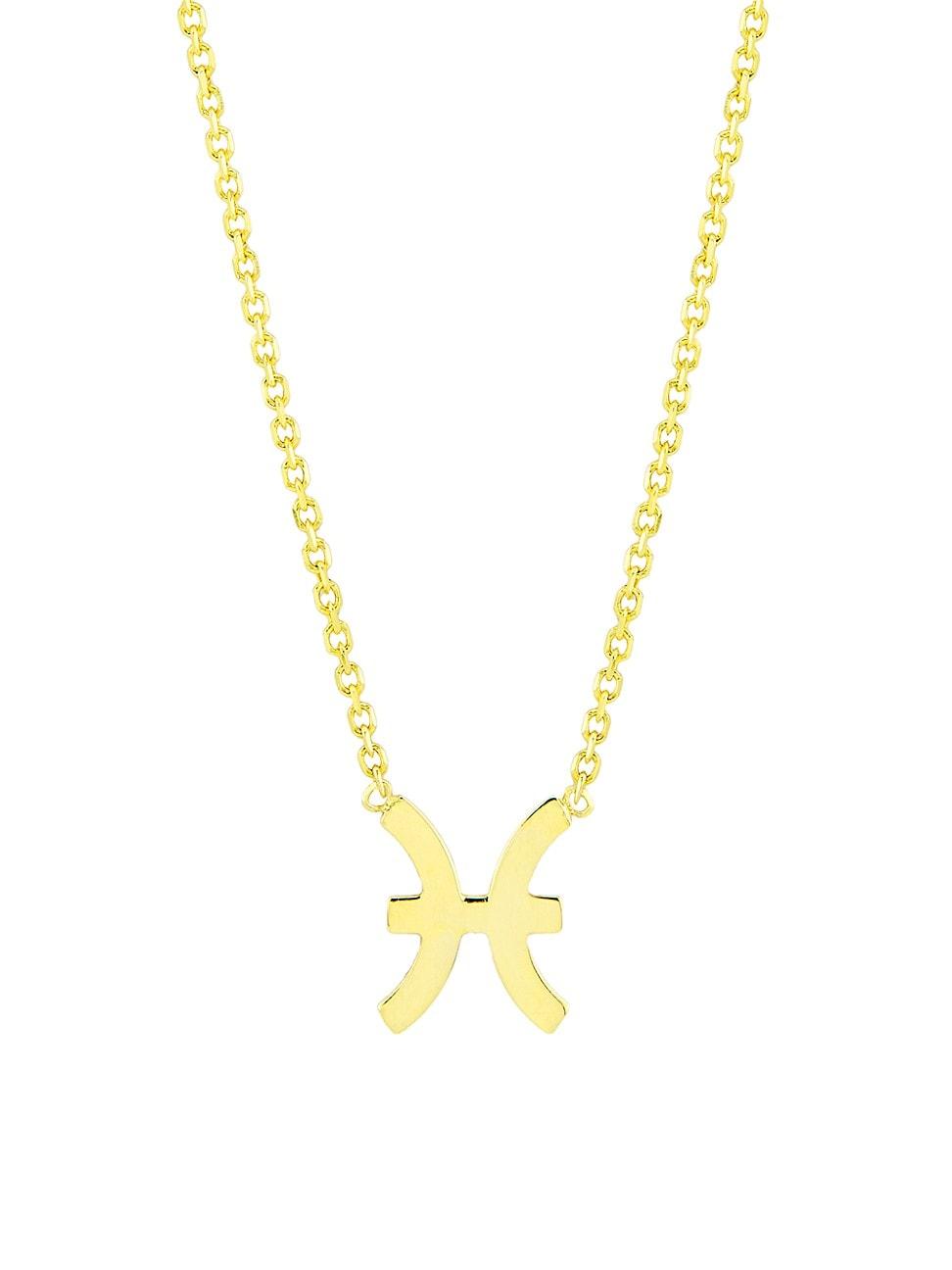 Womens 14K Gold Astrological Sign Pendant Necklace Product Image