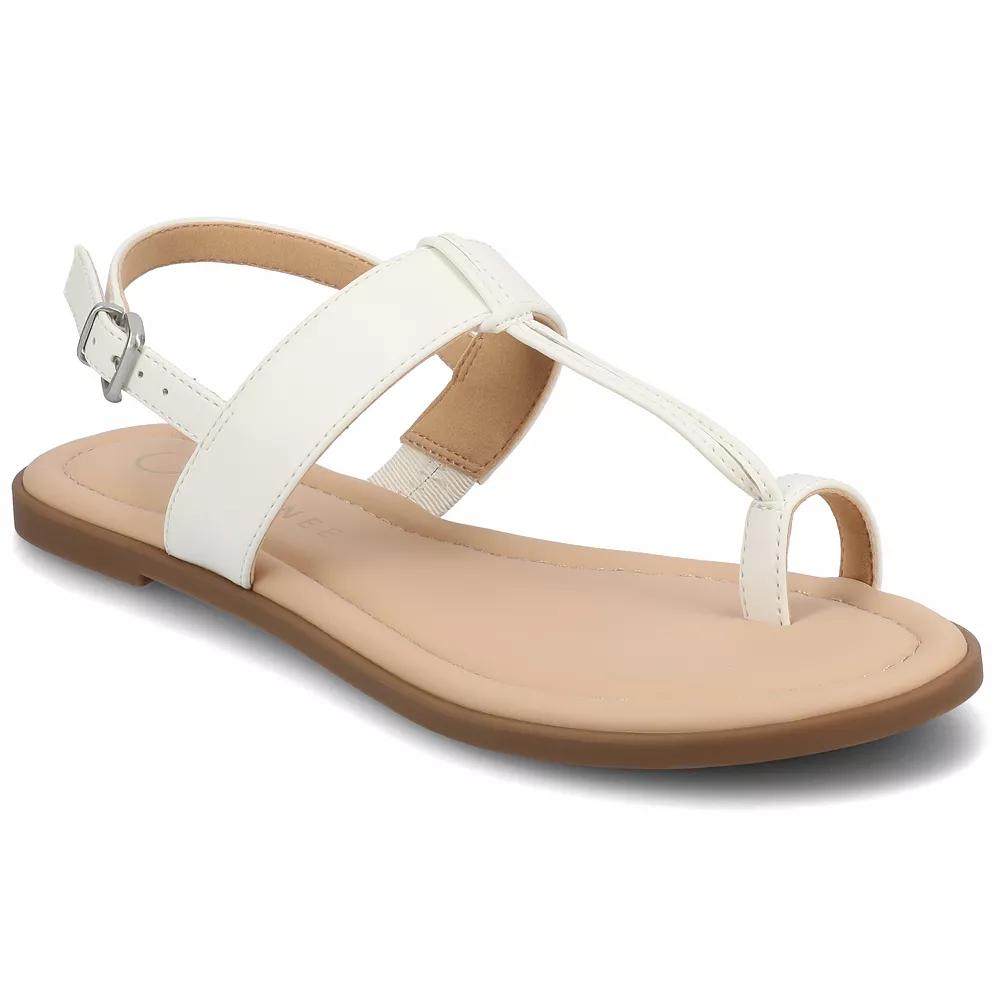 Journee Gerra T-Strap Toe Ring Women's Flat Sandals,  Product Image