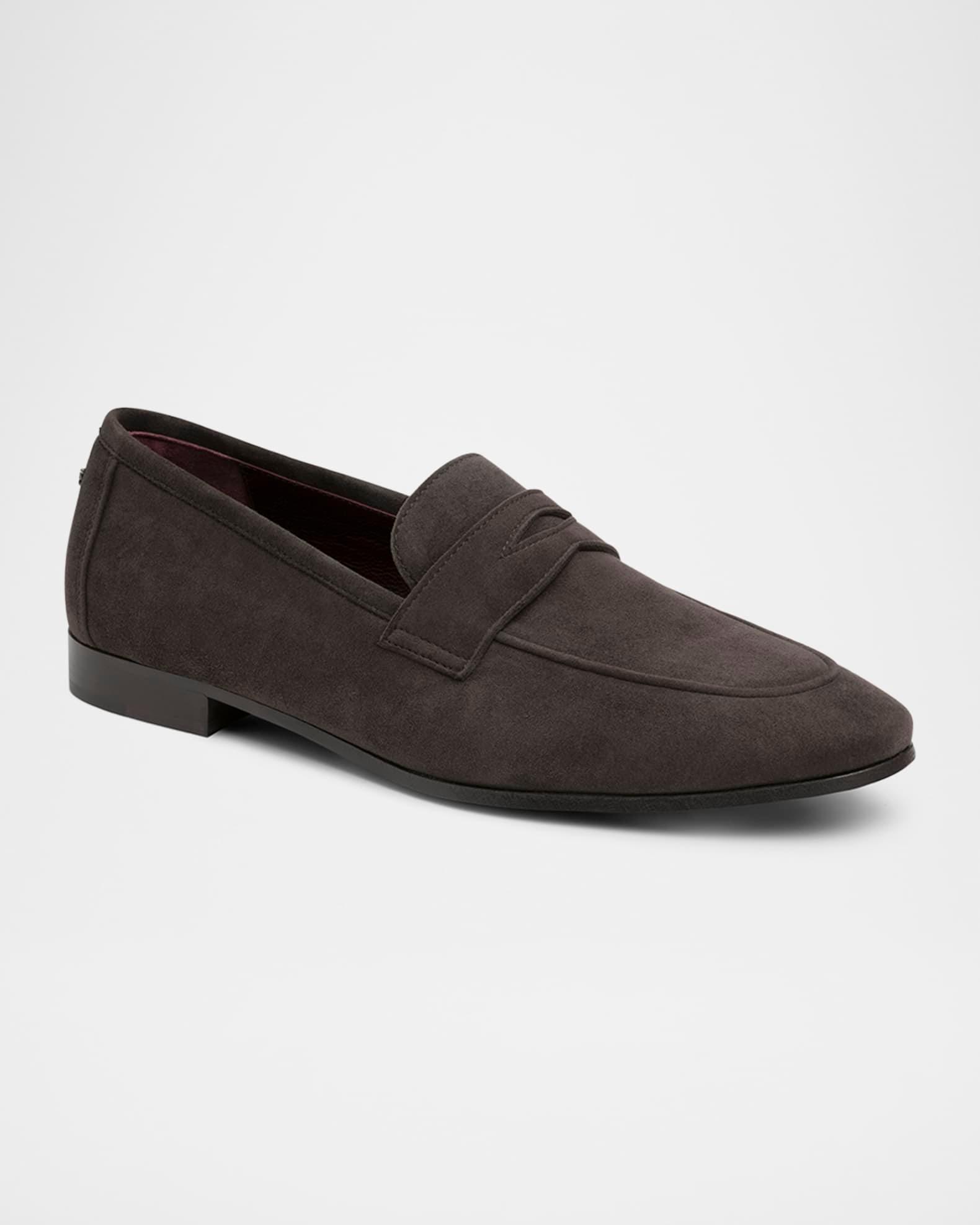 Ebano Suede Penny Loafers Product Image