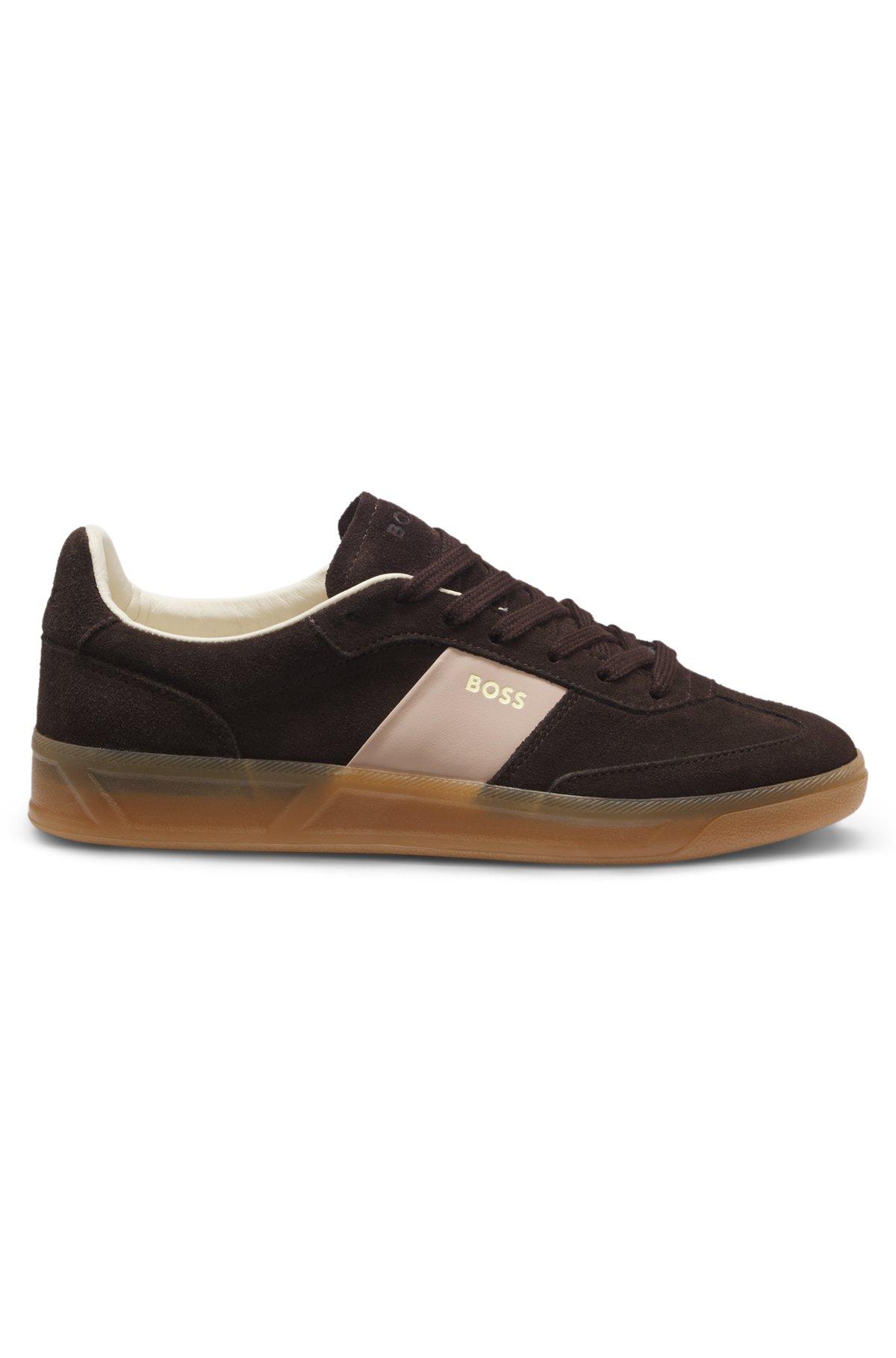 Suede trainers with smooth-leather trims Product Image