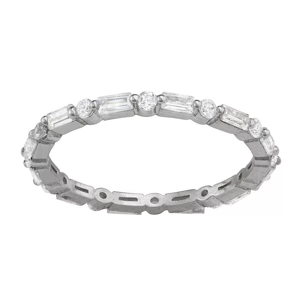 Contessa Di Capri Cubic Zirconia Baguette & Round Cut Eternity Ring, Women's,  Product Image