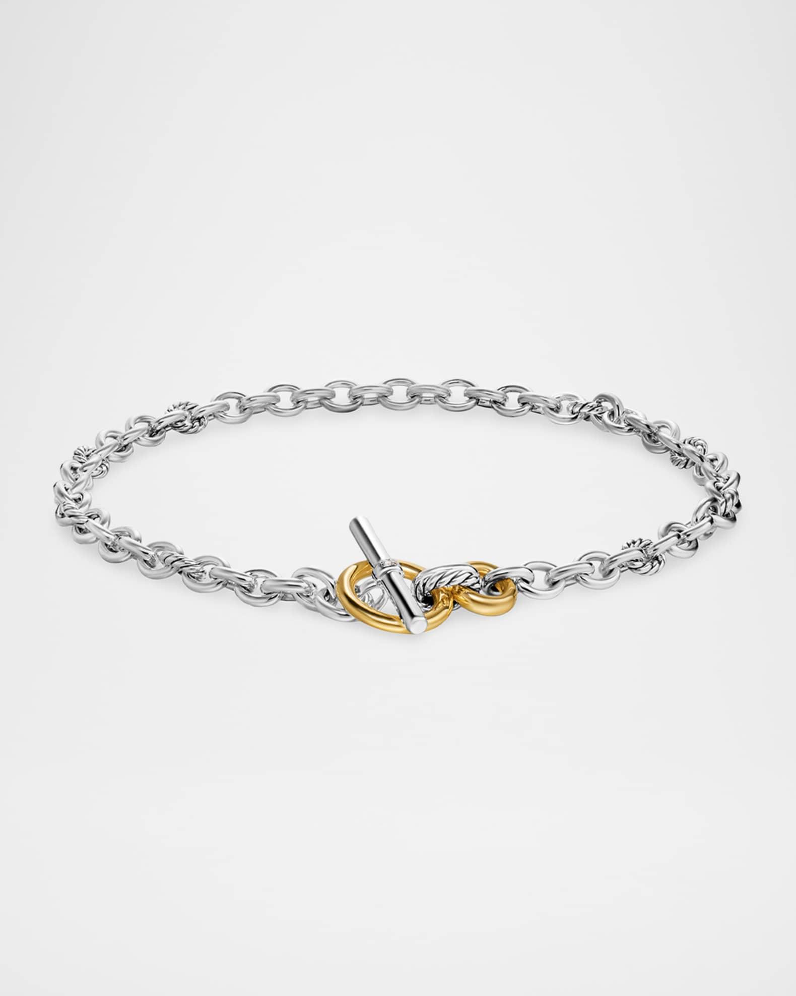 Mercer Single Row Toggle Necklace with Diamonds in Silver and 18K Gold, 5mm Product Image
