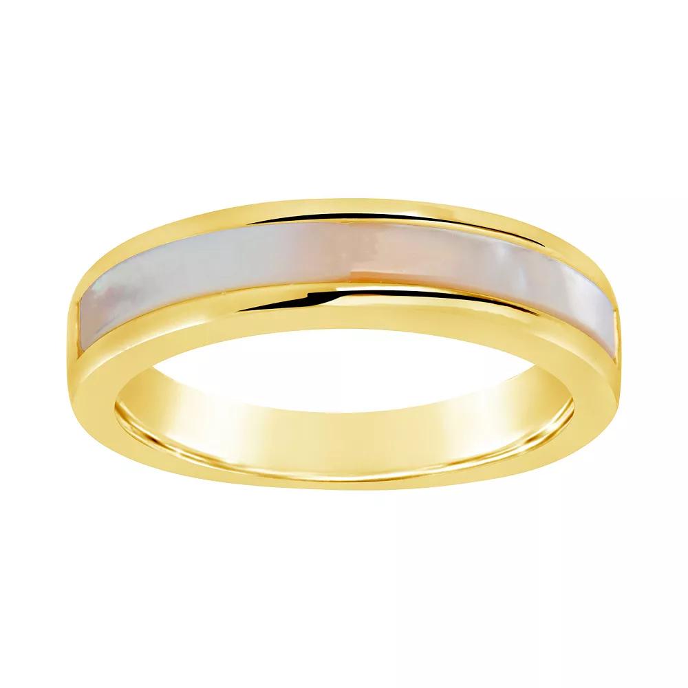 MC Collective Dyed White Freshwater Cultured Pearl Band Ring, Womens Gold Tone Product Image